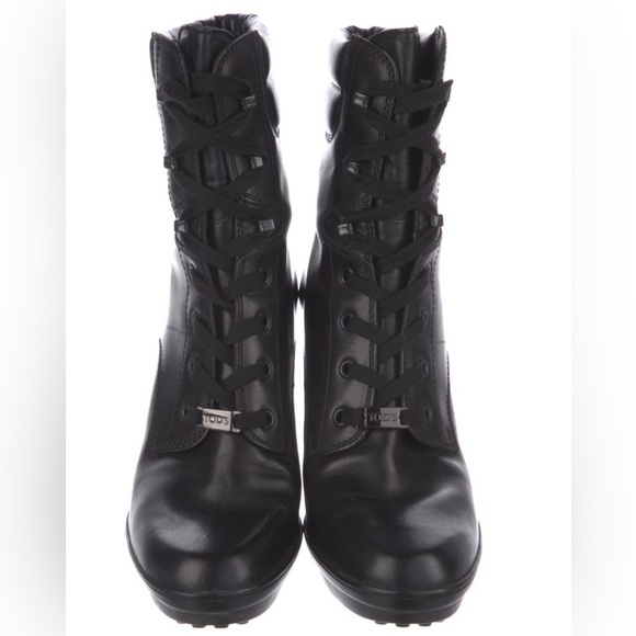Tod´s Black Leather Ankle Boots Size 10 Women